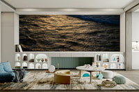 A high-angle view of the wall mural with natural light.

