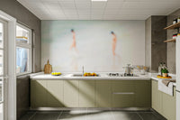 A high-angle view of the wall mural with natural light.

