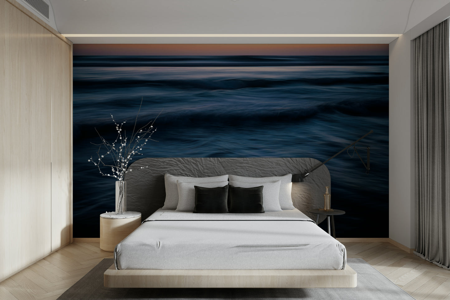 A close-up of the detailed texture in the wave design.

