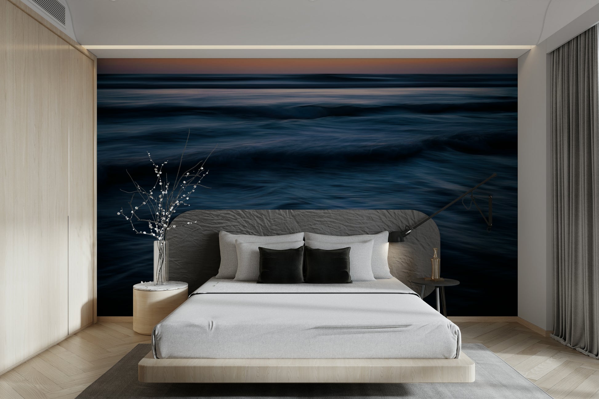 A close-up of the detailed texture in the wave design.

