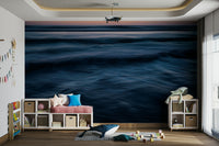 An angled shot of the mural's gentle color palette.

