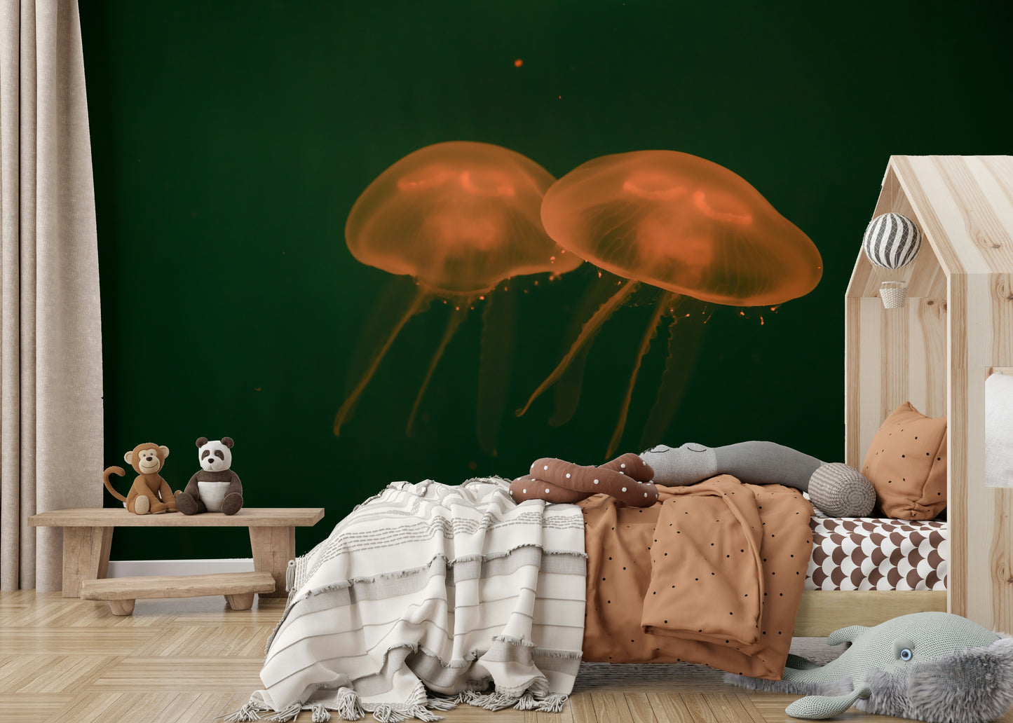 A classic fish tank wallpaper for walls with a vibrant theme.

