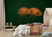 A classic fish tank wallpaper for walls with a vibrant theme.

