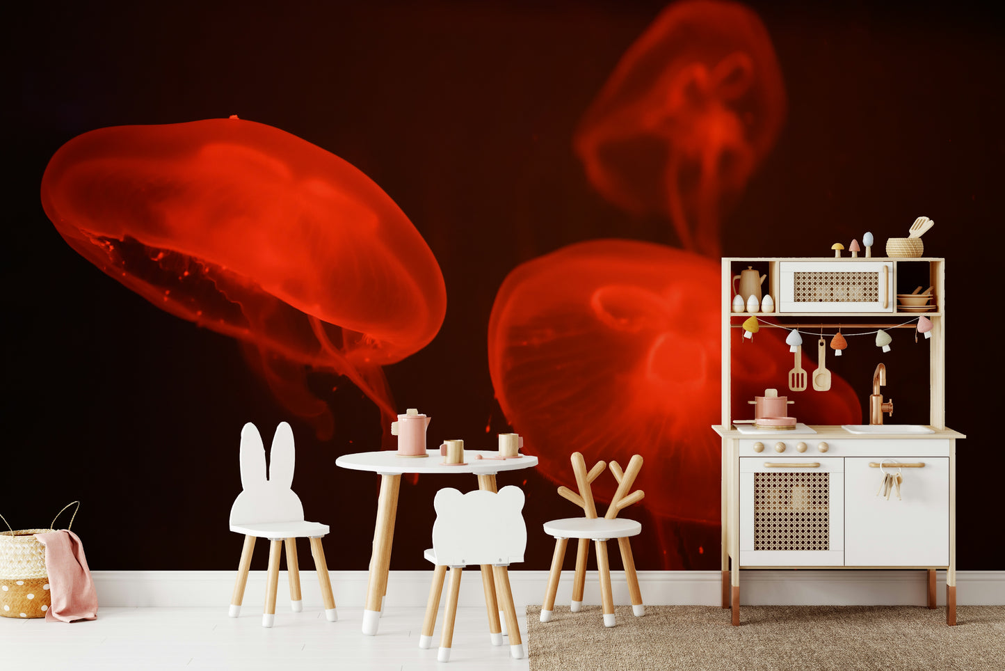 A graceful tropical fish wall mural in bright, natural tones.

