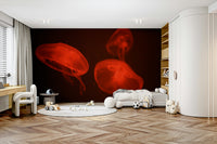 A serene underwater wall mural for nautical decor.

