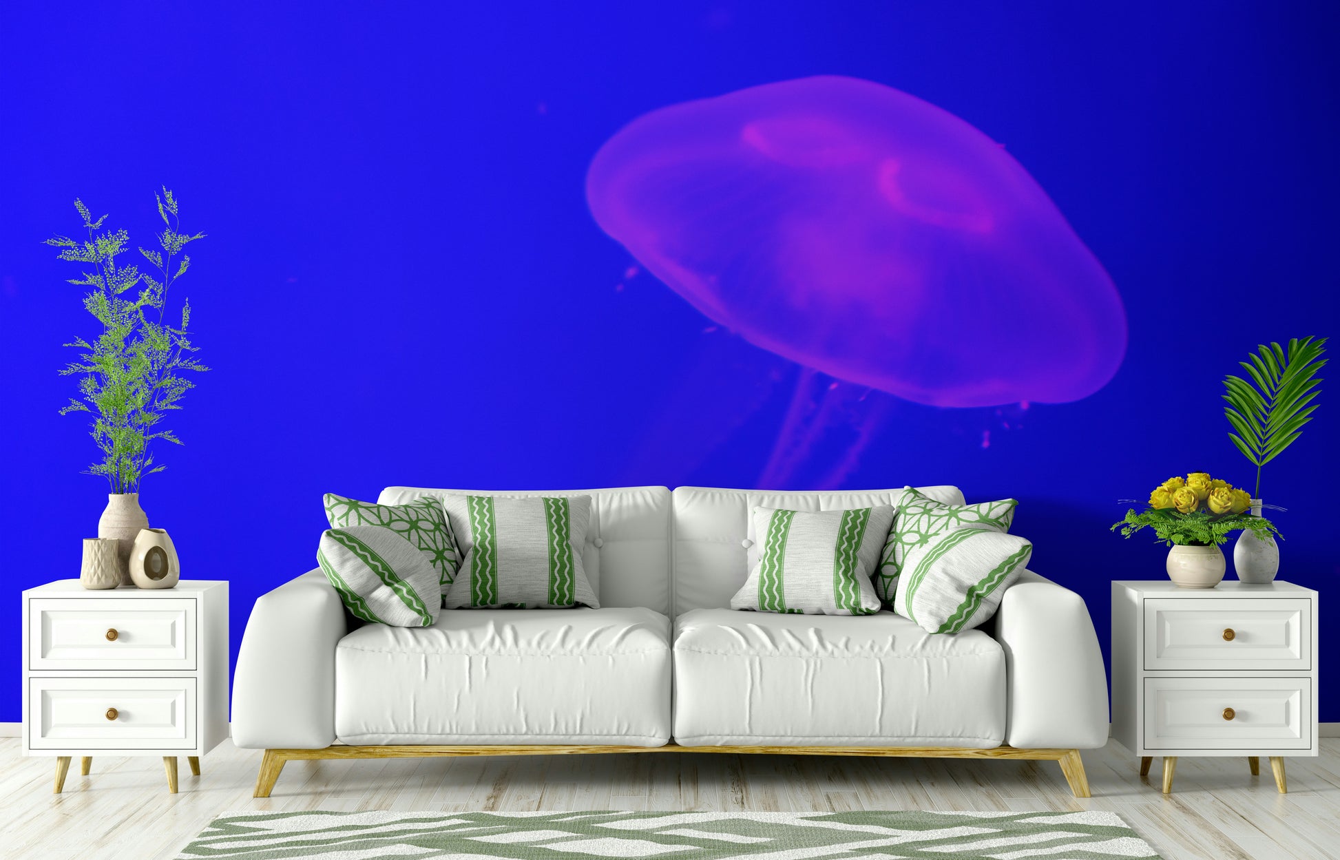 A classic aquarium wallpaper for walls with a fish theme.

