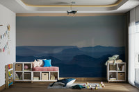 A graceful desert landscape wall mural in warm tones.

