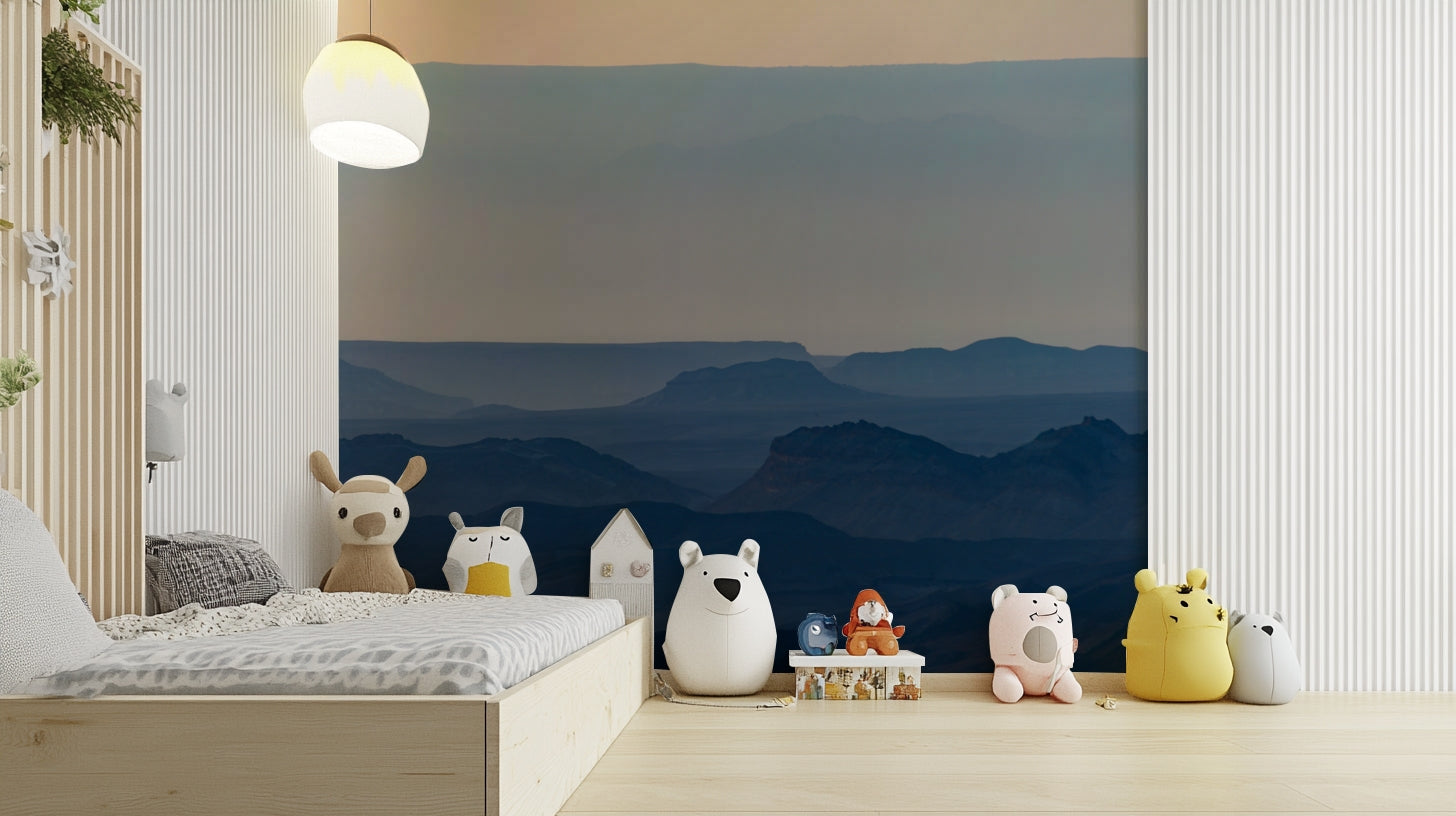 A beautiful desert sunrise wallpaper mural over Ramon Crater.

