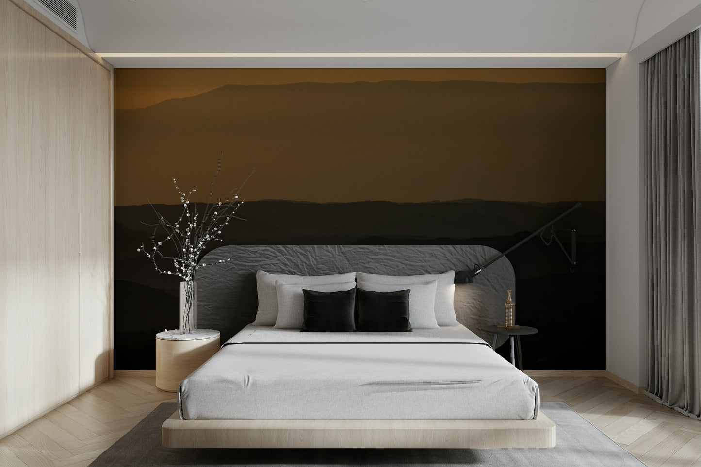 A beautiful panoramic wall mural for a living room.

