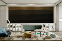 An artistic desert crater mural on scenic wallpaper.

