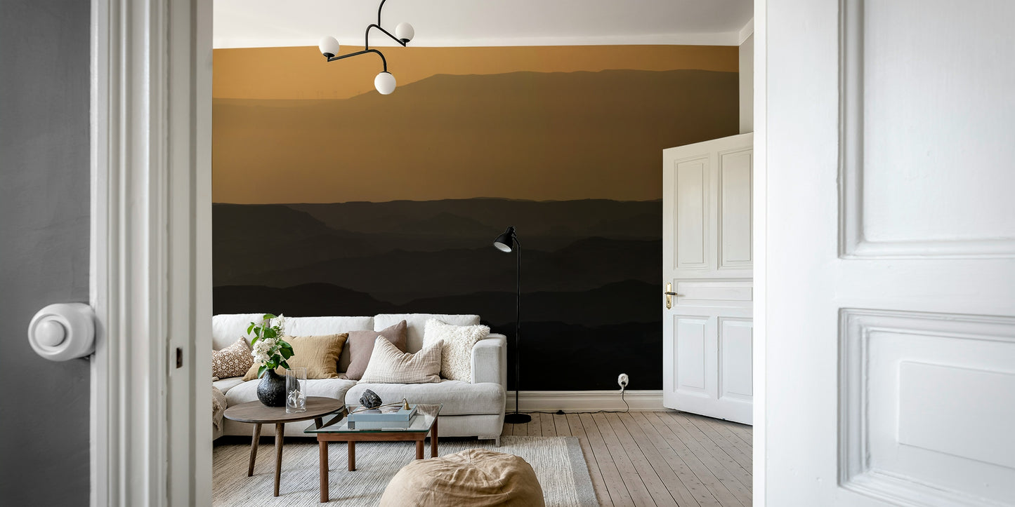 An angled shot of the mural's gentle color palette.

