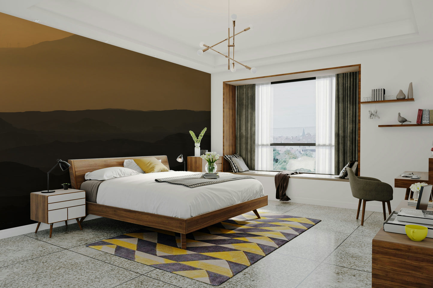 A detail shot of the rolling hills in the wallpaper.

