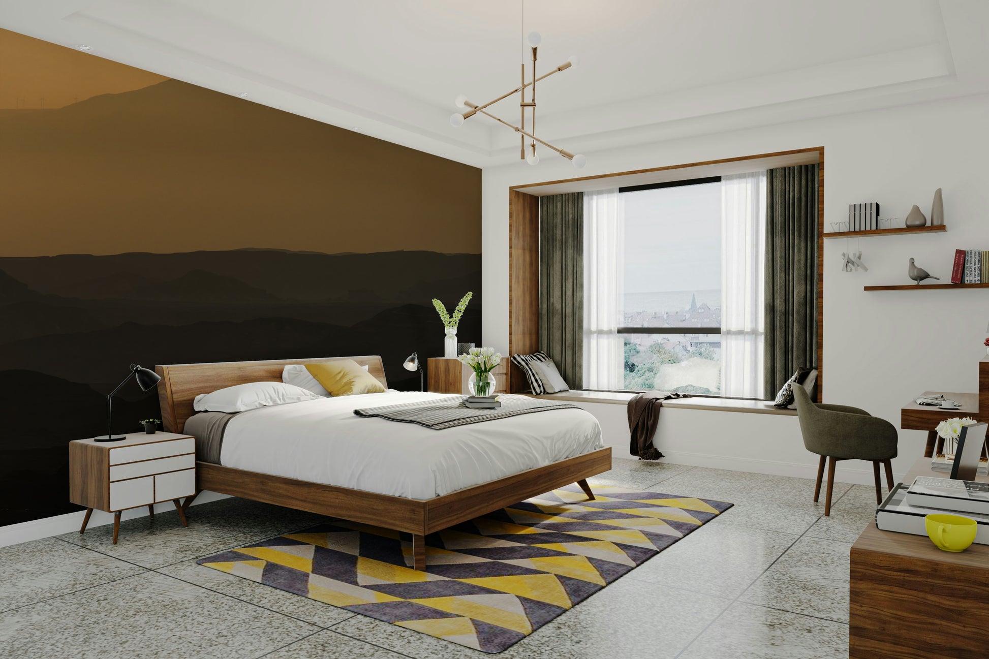 A detail shot of the rolling hills in the wallpaper.

