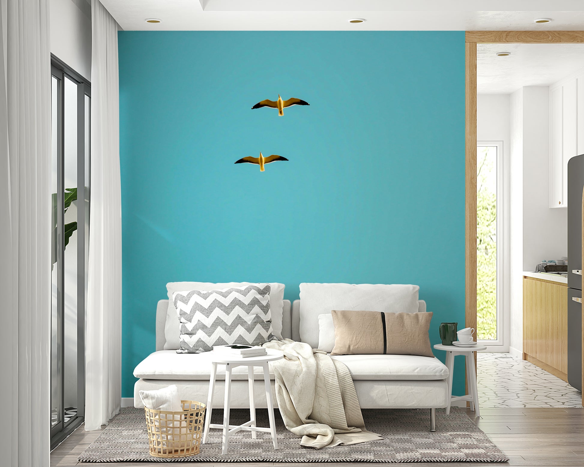 A close-up of the ocean water hitting the rugged rocks.

