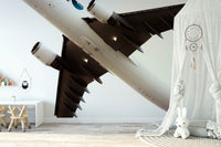 A detail shot of the elegant lines in the wallpaper.

