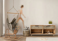 A calming ocean wave wallpaper mural that defines a space.

