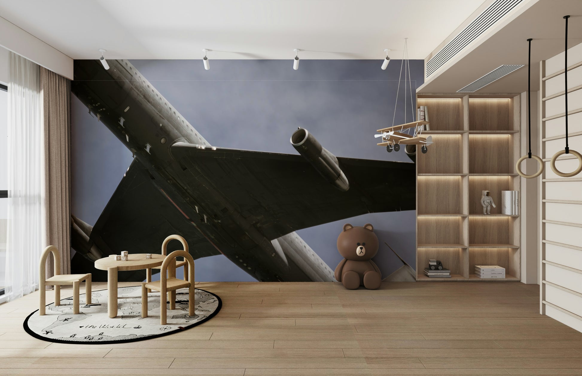 A detail shot of the classic design of the aircraft.