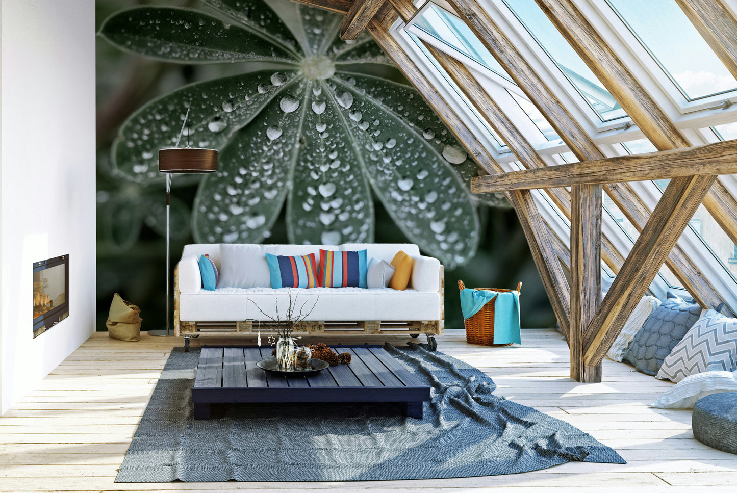 The wallpaper for walls being admired in a home.