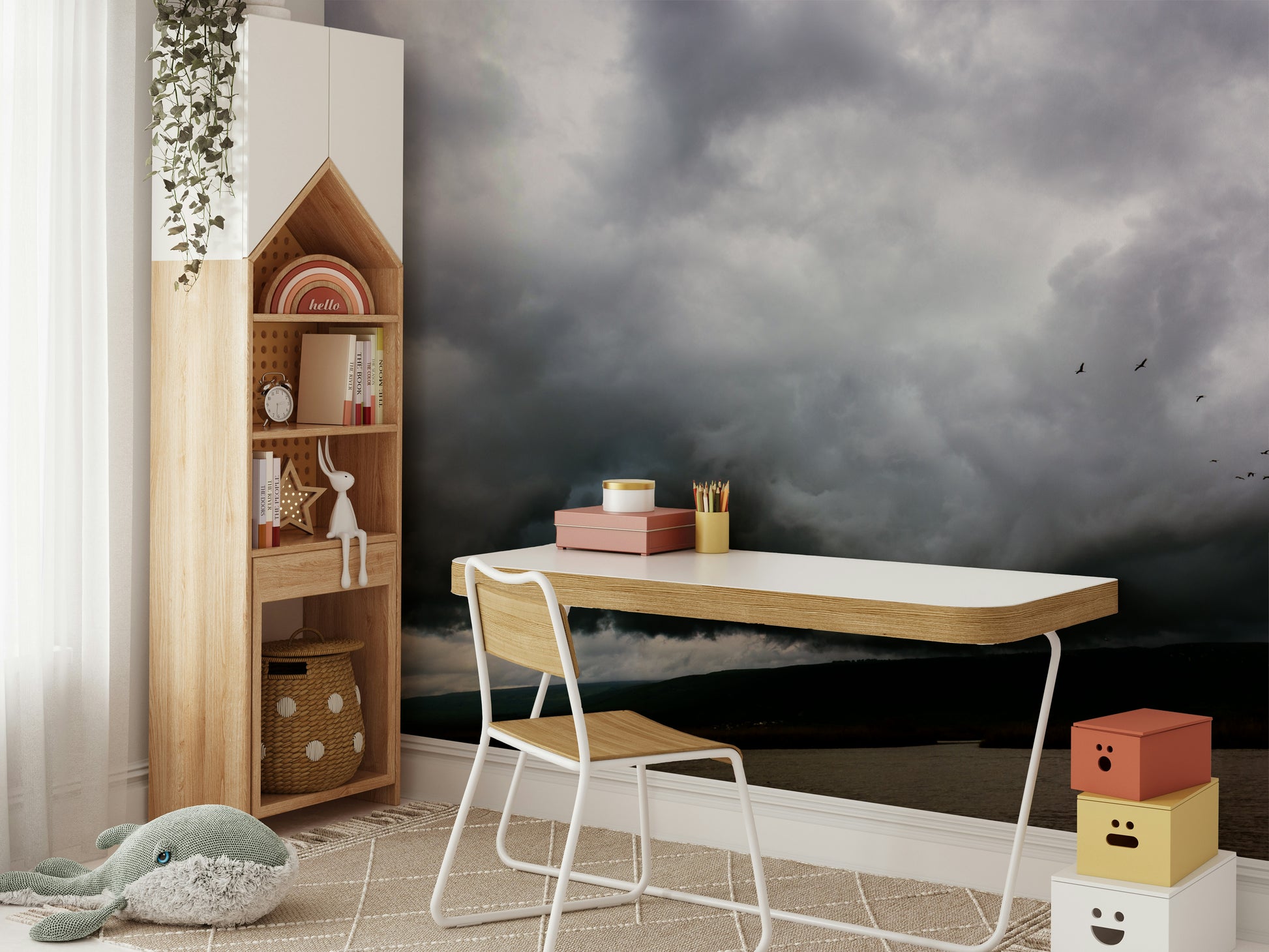 A beautiful panoramic wall mural for a living room.

