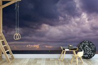 A beautiful wide-angle wall mural of the sea.

