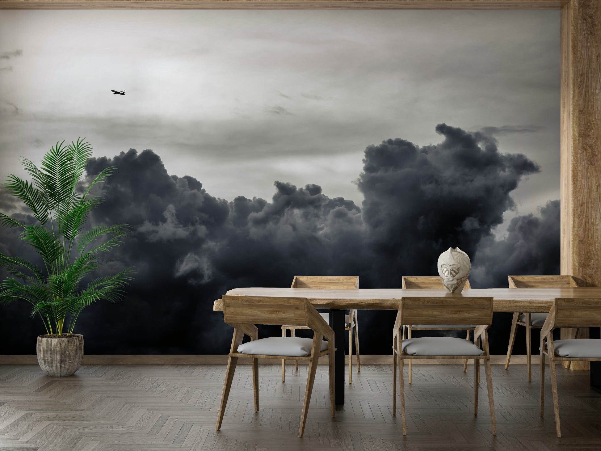 An inspiring view above the storm wall mural for your decor.

