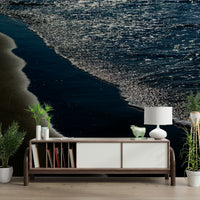 A contemplative rocky shoreline wallpaper mural for a feature wall.

