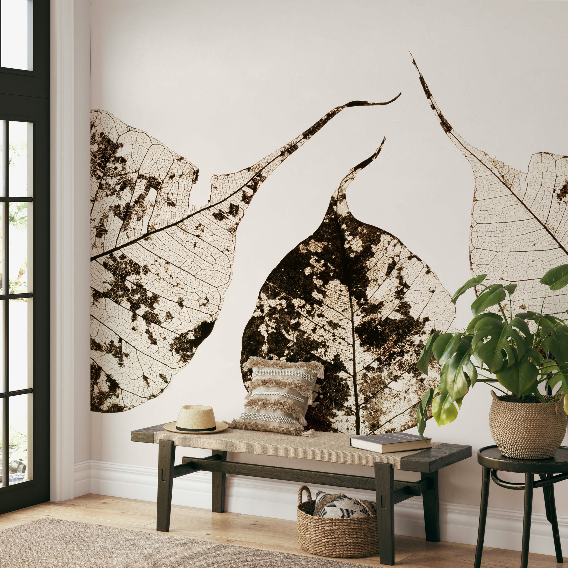 A serene fallen leaves wall mural for your decor.

