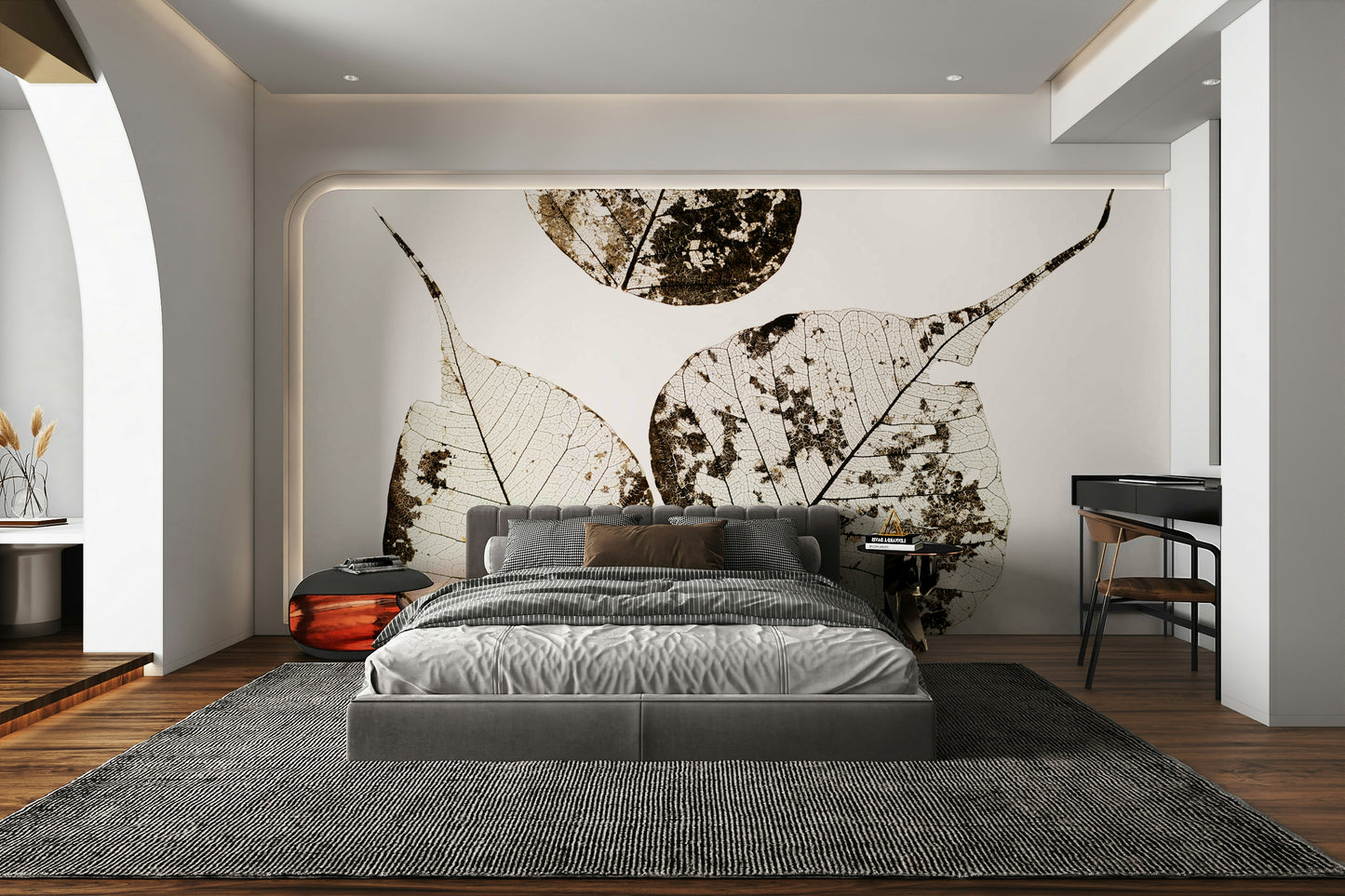 A serene fallen leaves wall mural for your decor.

