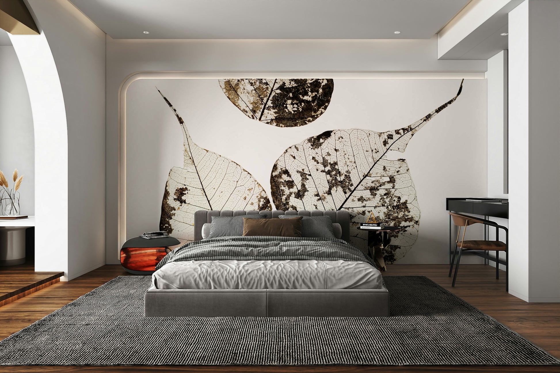 A serene fallen leaves wall mural for your decor.

