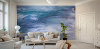 A beautiful wide-angle wall mural of the sea.

