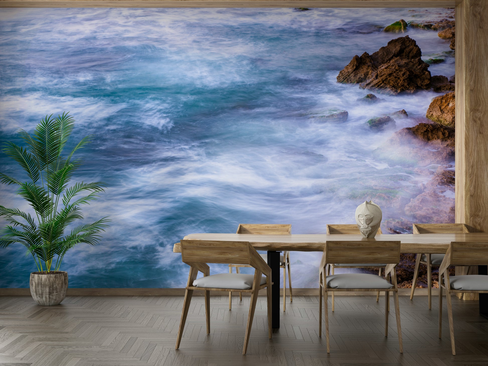 A classic ocean wallpaper for walls with a coastal theme.

