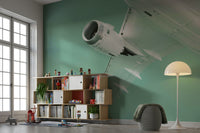 A calming fluid design wallpaper mural that defines a space.

