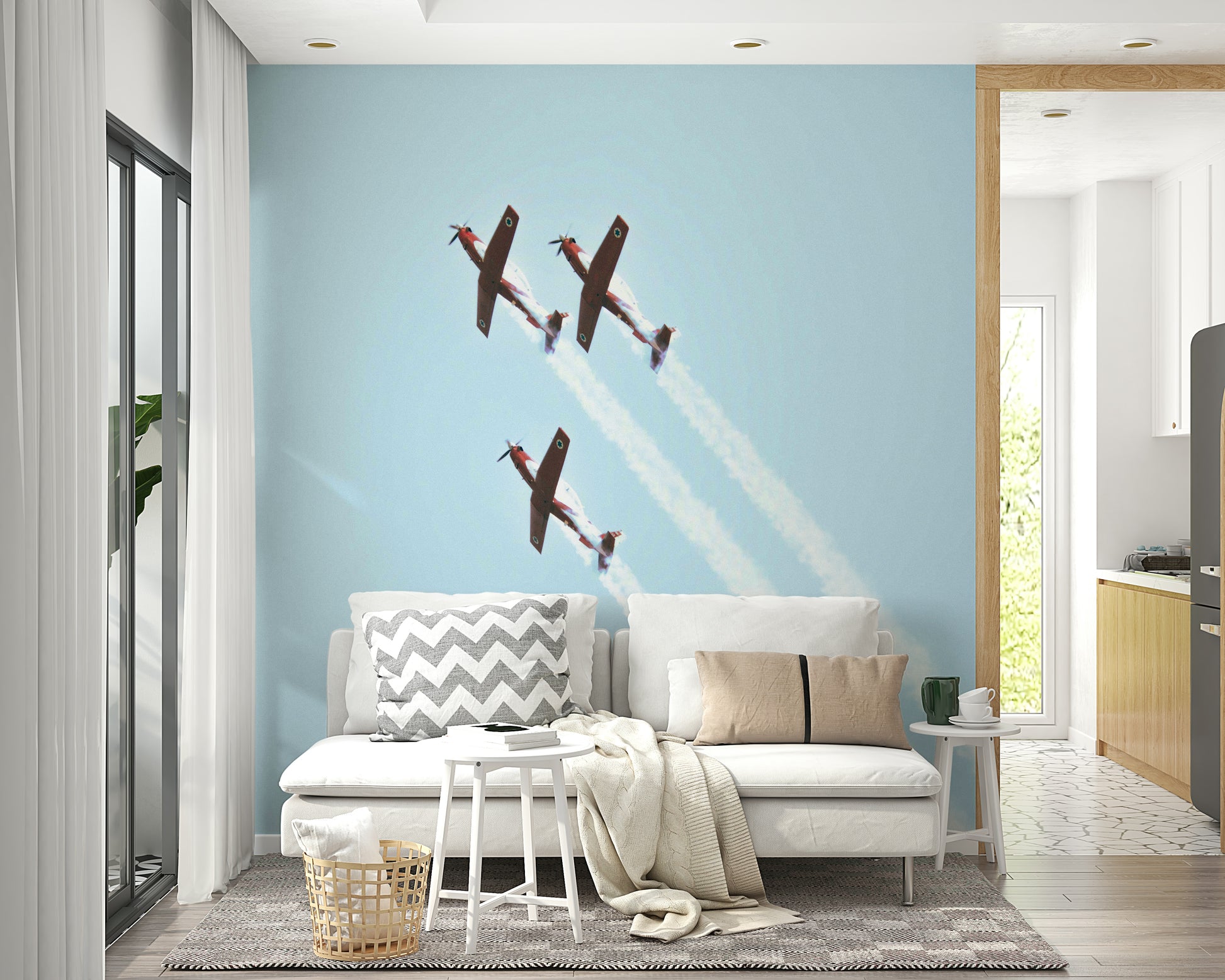 An artistic IAF symbol mural for home decor.


