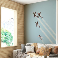 A contemplative vintage bomber wallpaper mural for a feature wall.

