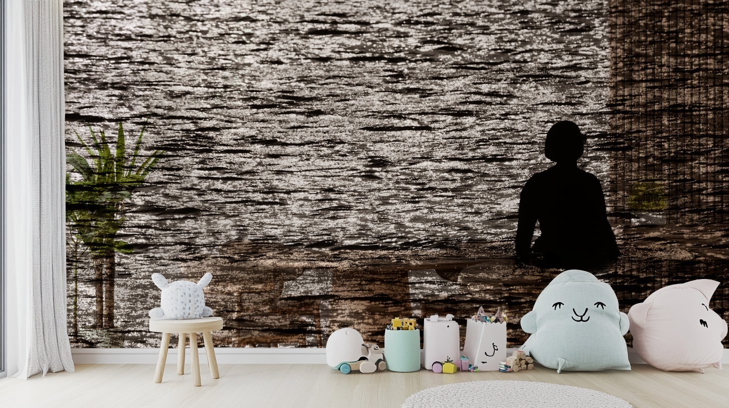 A contemplative desert mountain wallpaper mural for a feature wall.

