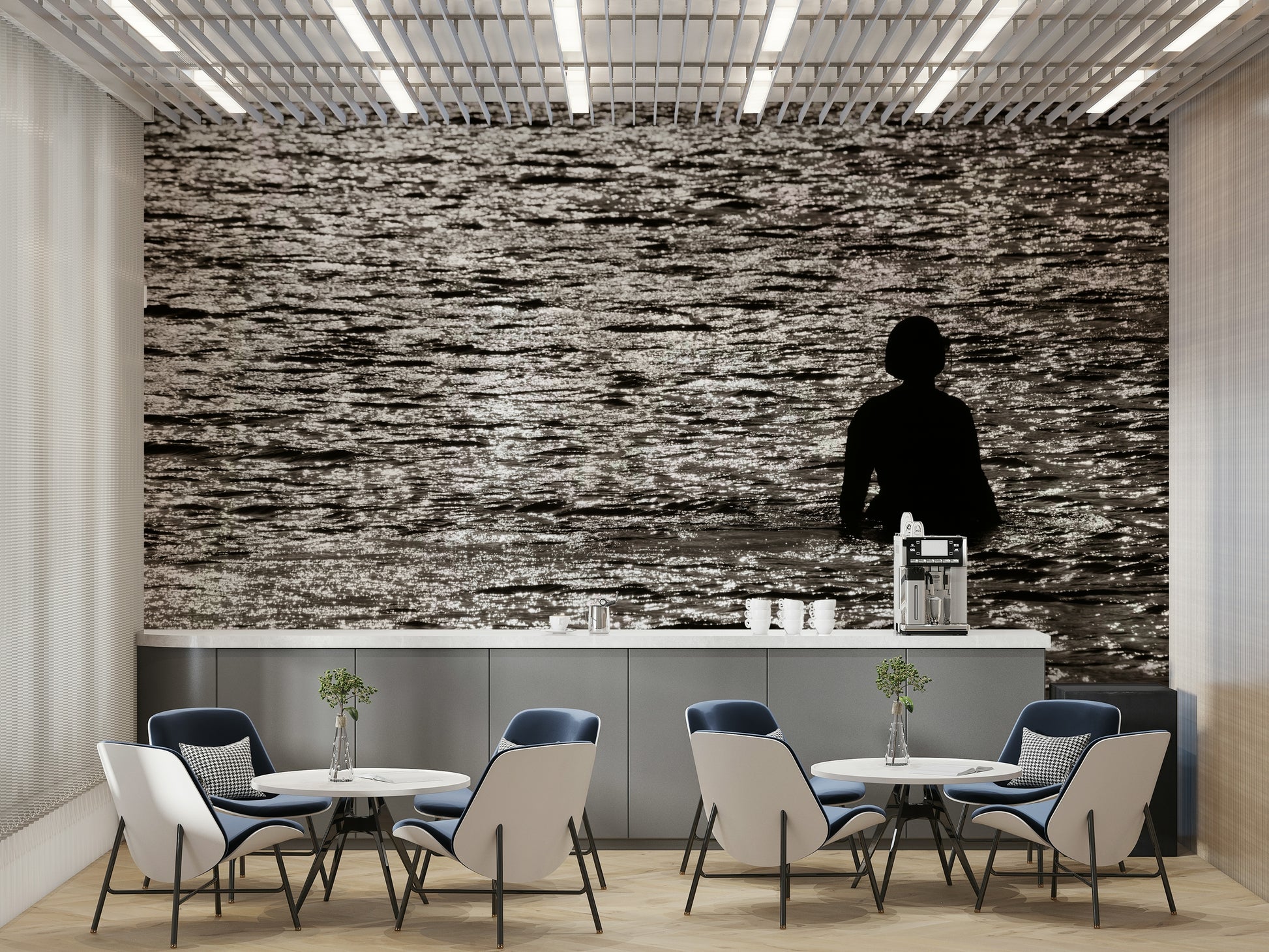 A beautiful panoramic wall mural for a living room.

