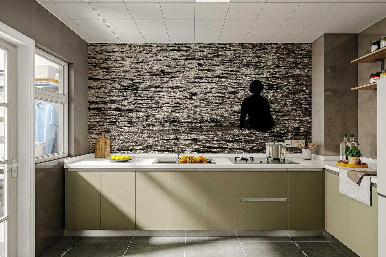 A beautiful desert landscape wallpaper mural of Eilat.

