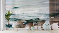 An artistic sea landscape mural for home decor.

