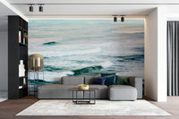 A serene coastal fishing wall mural for your decor.

