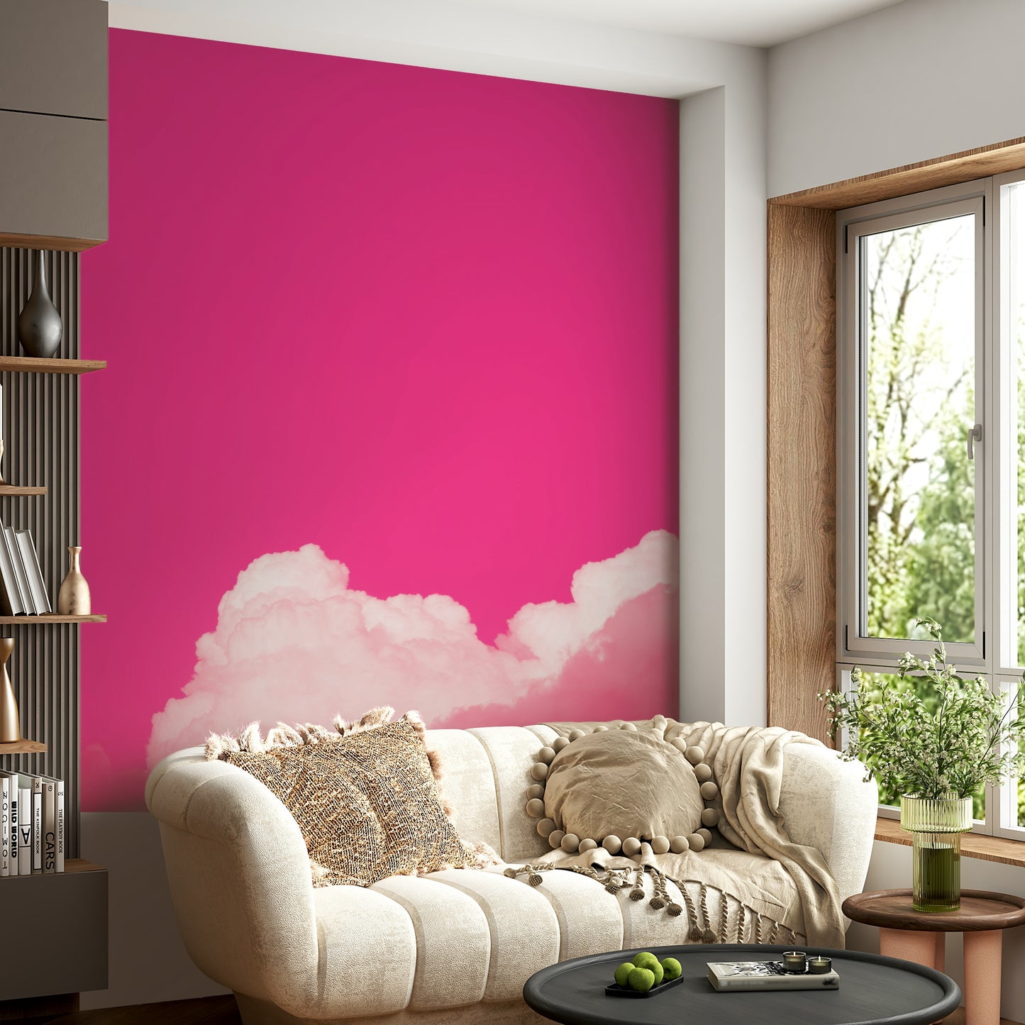 A dreamy abstract cloud wallpaper mural for a feature wall.

