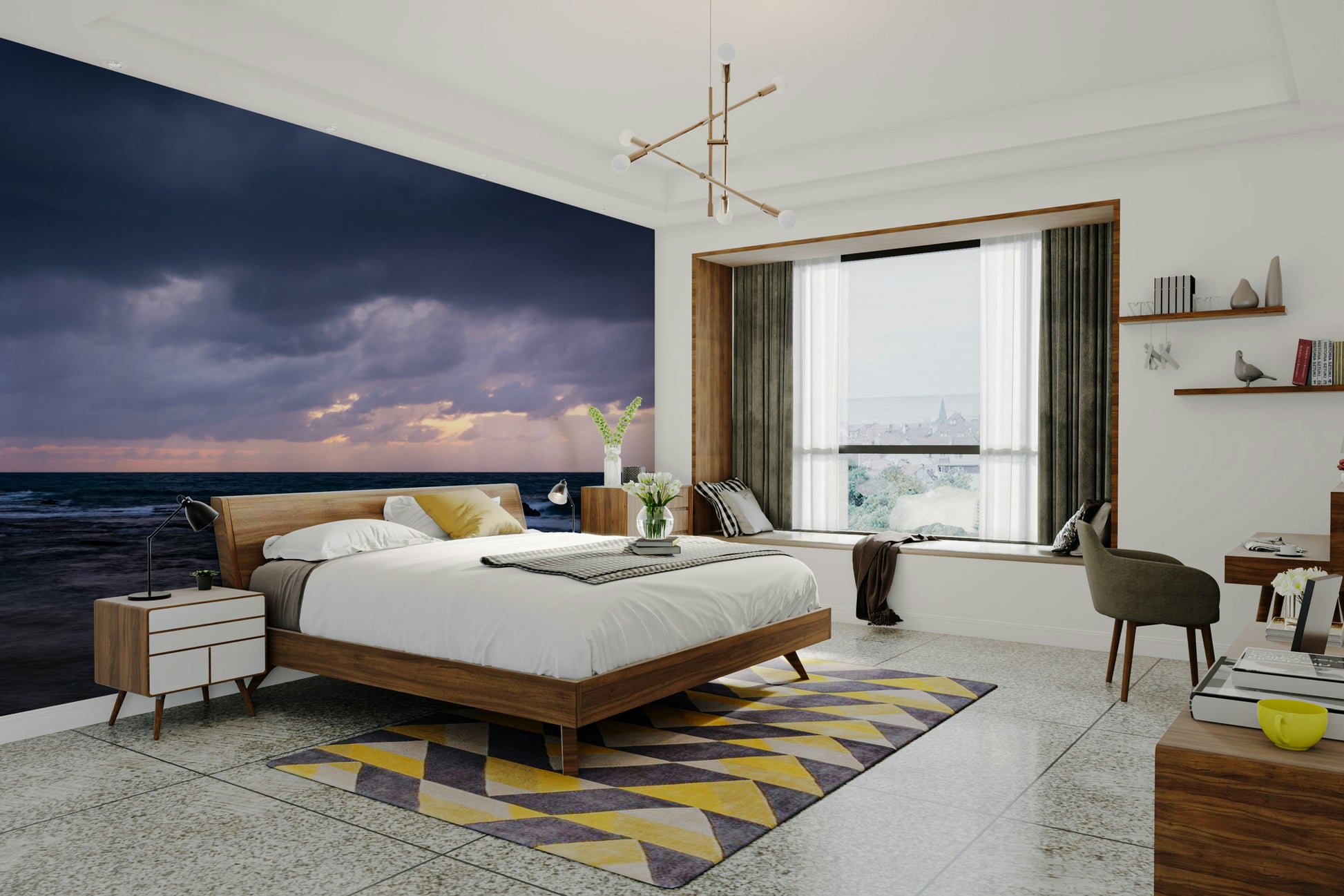 A serene flowing design wall mural for your decor.

