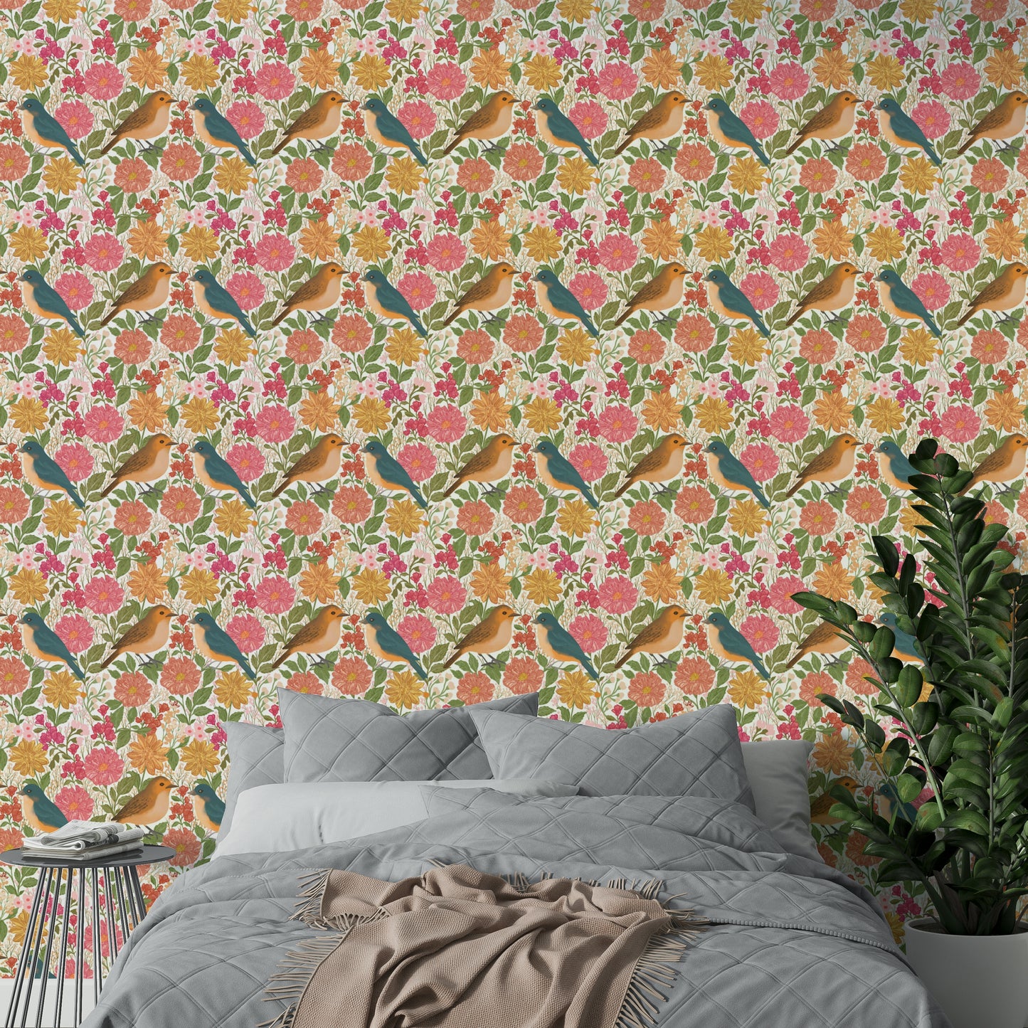 An artistic nature inspired mural for home decor.

