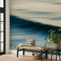 A graceful subtle pattern wall mural in cool, natural tones.

