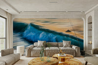 An artistic nature seascape mural for home decor.

