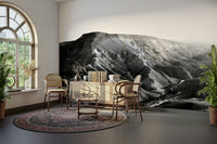 A beautiful panoramic vista wall mural for a living room.

