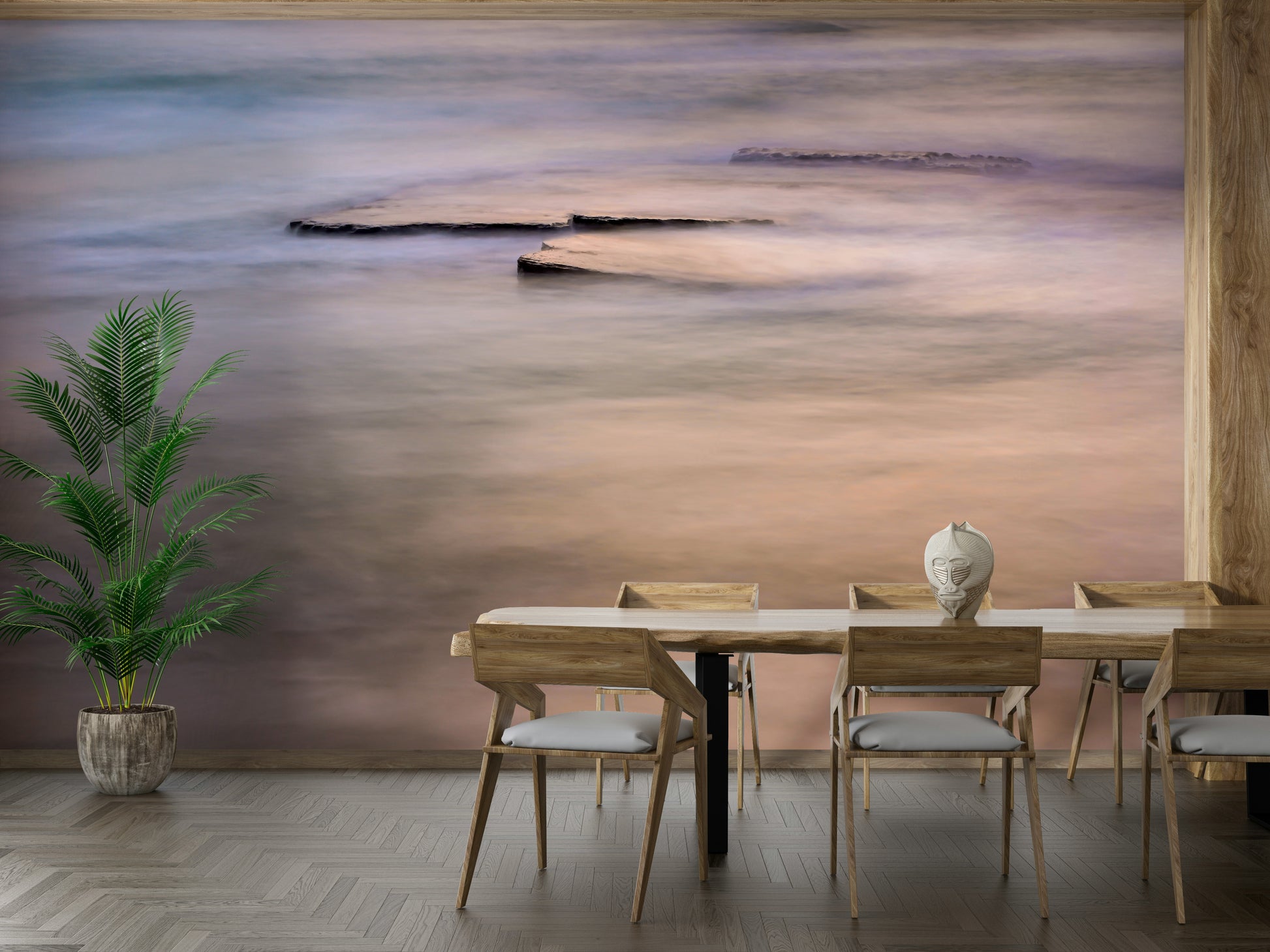 A serene seaside view wall mural for your decor.

