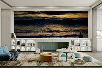 A beautiful modern art wall mural for a living room.

