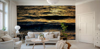 A peaceful abstract design mural on decorative wallpaper.

