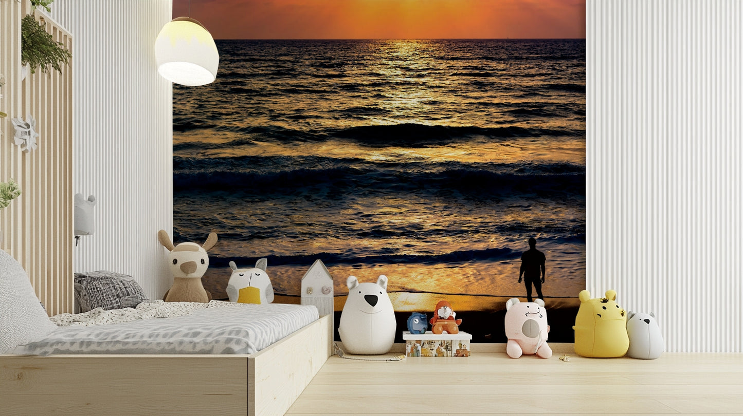 A contemplative abstract form wallpaper mural for a feature wall.

