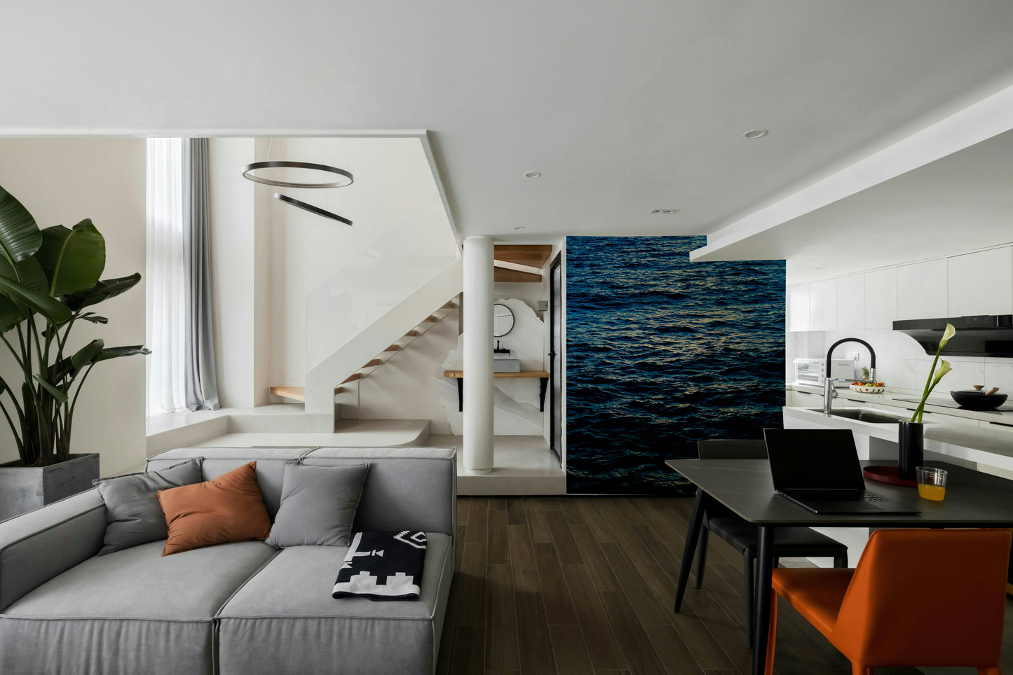 An artistic nature inspired mural for home decor.

